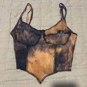 Tie-Dye Ribbed Crop Top